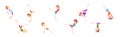 Cute Little Boy Somersaulting Doing Physical Exercise and Stunt Vector Set