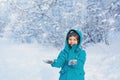 Cute little boy stands and keep your hands in front of him Royalty Free Stock Photo