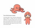 Cute little boy wearing octopus costume illustration Royalty Free Stock Photo