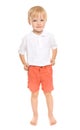 Cute little boy on white background Royalty Free Stock Photo