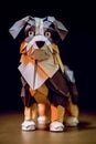 Cute little breed dog made in origami style