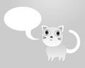 Cute little bright cat with communication bubble