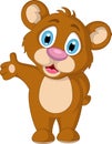 Cute little brown bear cartoon expression Royalty Free Stock Photo