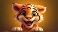 Cute little cartoon tiger - generative AI, AI generated