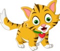 Cute little cat cartoon posing