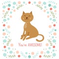 Cute little cat vector illustration Royalty Free Stock Photo