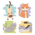 Cute little cats mascots characters Royalty Free Stock Photo