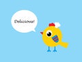 Cute little chef bird chicken greeting vector Royalty Free Stock Photo