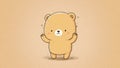 Cute little chibi bear picture. Cartoon happy drawn characters
