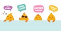 Cute little chicks bunner with greeting speech bubbles- Vector Royalty Free Stock Photo