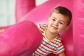 Cute little child playing at indoor park Royalty Free Stock Photo