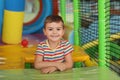 Cute little child playing at indoor park Royalty Free Stock Photo