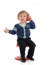 Cute little child speaking on the cell phone