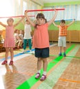 Cute little children at daycare gym Royalty Free Stock Photo