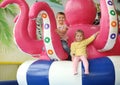 Cute little children playing at amusement park Royalty Free Stock Photo