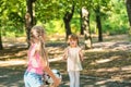 Cute little children playing with ball in park Royalty Free Stock Photo