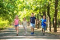 Cute little children playing in green park Royalty Free Stock Photo