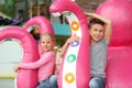 Cute little children playing at indoor Royalty Free Stock Photo