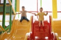 Cute little children playing at indoor park Royalty Free Stock Photo