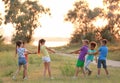 Cute little children playing outdoors Royalty Free Stock Photo