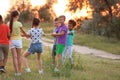 Cute little children playing outdoors Royalty Free Stock Photo