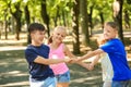 Cute little children playing in park Royalty Free Stock Photo