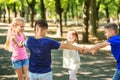 Cute little children playing in park Royalty Free Stock Photo