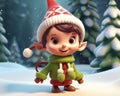 cute little Christmas elf. Royalty Free Stock Photo