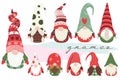 Cute Little Christmas Gnome Collections Set Royalty Free Stock Photo