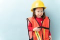 Cute little construction worker Royalty Free Stock Photo