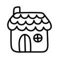 A cute little country house. Hand drawn illustration. Doodle art. Simple beautiful clipart for baby design