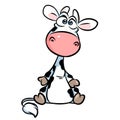 Cute little cow cartoon illustration Royalty Free Stock Photo