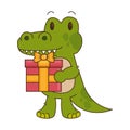 Cute little crocodrile character Royalty Free Stock Photo