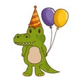 Cute little crocodrile character Royalty Free Stock Photo