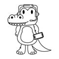 Cute little crocodrile character Royalty Free Stock Photo