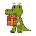 Cute little crocodrile character Royalty Free Stock Photo