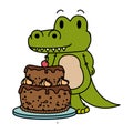 Cute little crocodrile character Royalty Free Stock Photo