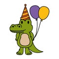 Cute little crocodrile character Royalty Free Stock Photo