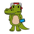 Cute little crocodrile character Royalty Free Stock Photo