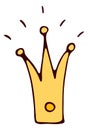 Cute little crown. Princess symbol. Shiny golden royal sign