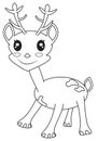 Cute little deer coloring page Royalty Free Stock Photo