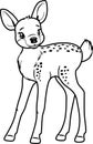 Cute little deer. Contour drawing