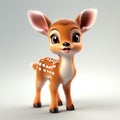 Cute 3d Pixar Style Deer Baby On White Background Royalty Free Stock Photo