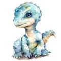 Cute Little dino. Sticker Clipart. AI generated.