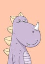 Cute little dinosaur. Funny cartoon illustration.