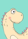 Cute little dinosaur. Funny cartoon illustration.