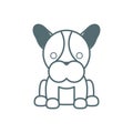 Cute little dog french bulldog line style icon