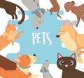 Cute little dogs and cats mascots characters Royalty Free Stock Photo