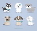 Cute little dogs vector set