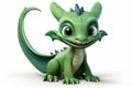 Cute little dragon symbol of 2024 cartoon illustration